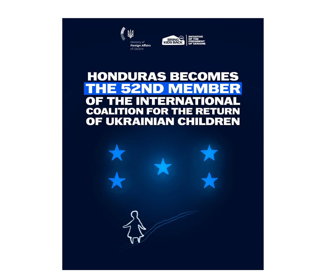 Coalicion Internacional para el Retorno de los Ninos Ucranianos da la bienvenida a su miembro numero 52, Honduras