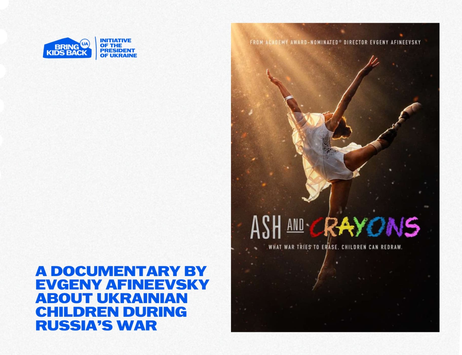 The official trailer for «Ash and Crayons» here