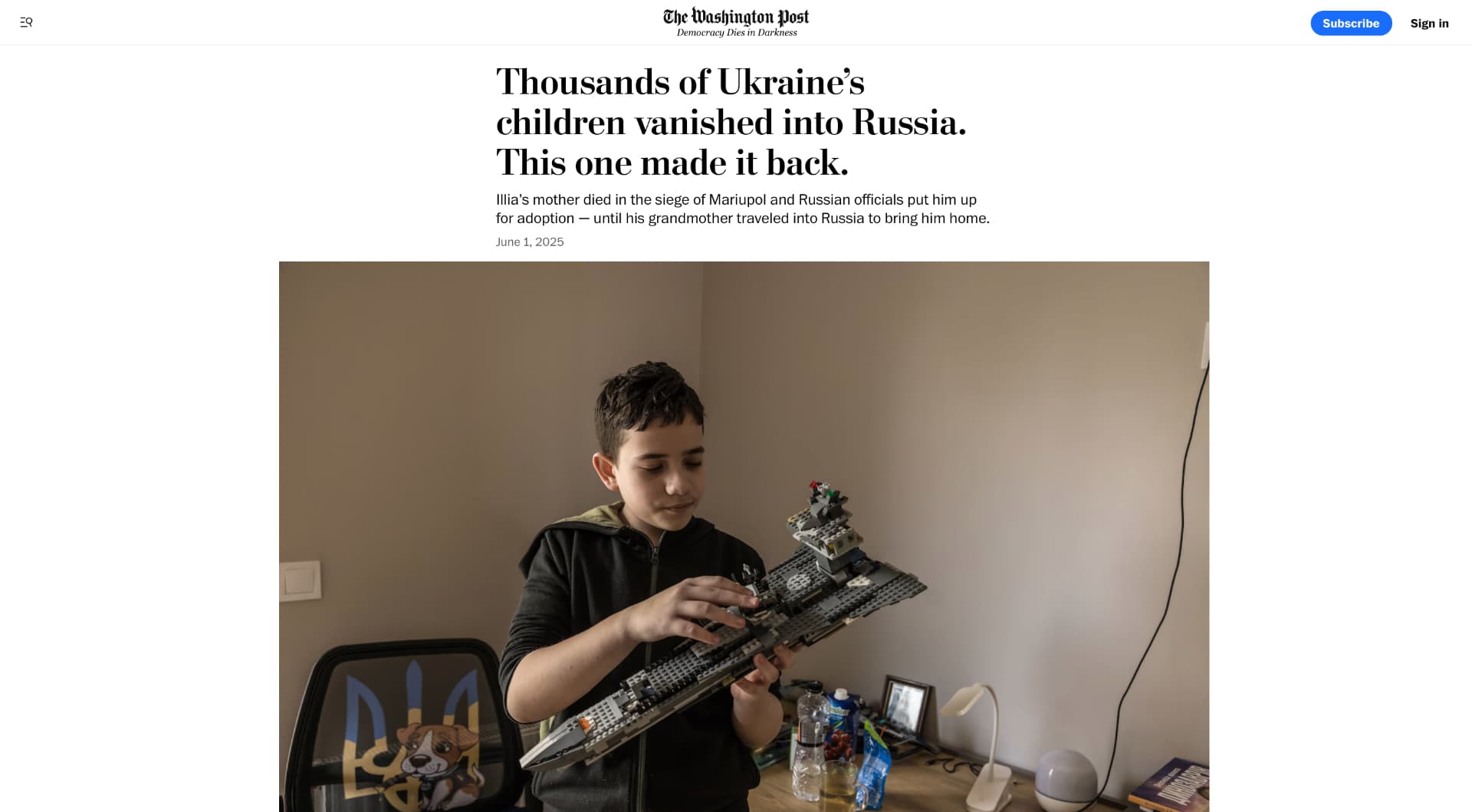 The Washington Post: "Thousands of Ukraine’s children vanished into Russia. This one made it back"