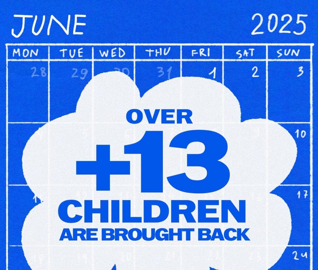 More than 13 Ukrainian children were rescued from Russia and the temporarily occupied territories in June.