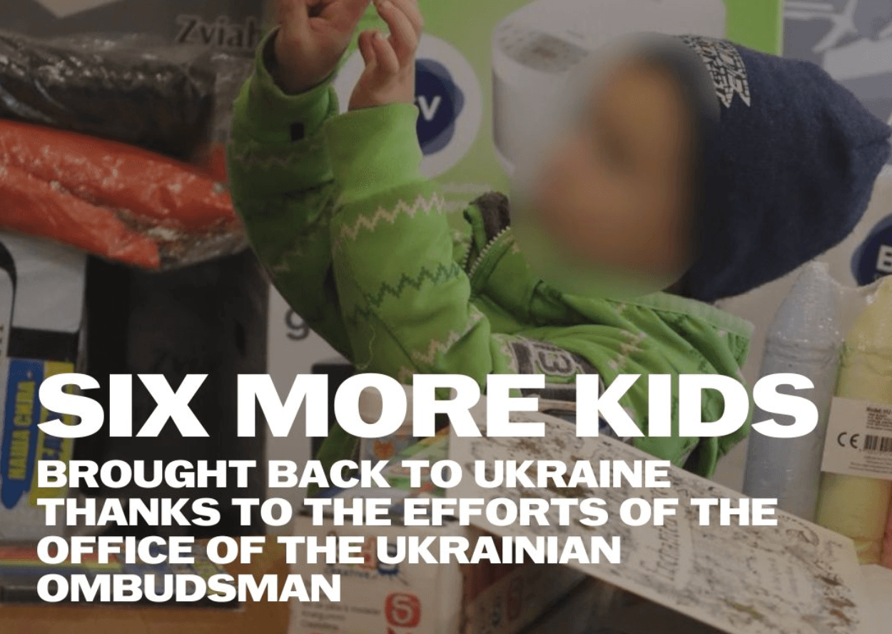 Six more Ukrainian kids safely returned from Russian occupied territories